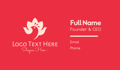 Lotus Flower Bird Business Card Image Preview