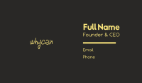 Hand Drawn Font Business Card Image Preview