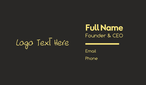 Hand Drawn Font Business Card Design Image Preview