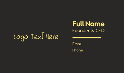 Hand Drawn Font Business Card Image Preview