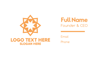 Luxury Orange Star Business Card Image Preview