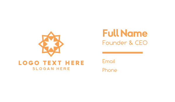 Luxury Orange Star Business Card Design Image Preview