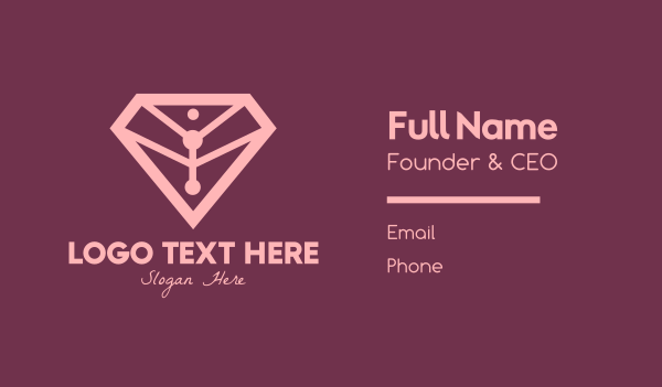Elegant Pink Diamond Business Card Design Image Preview