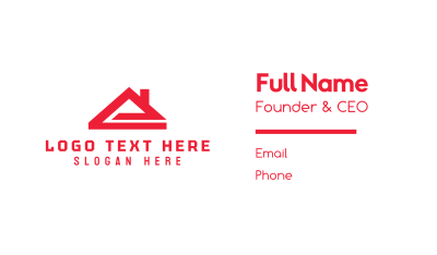 Red E House Business Card Image Preview