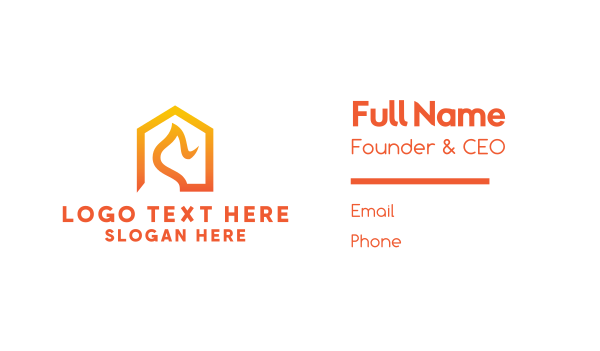 Abstract Orange House Roof Business Card Design Image Preview