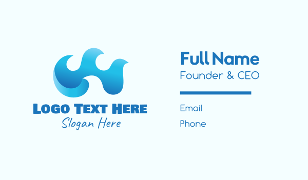 Blue Tidal Waves Business Card Design Image Preview