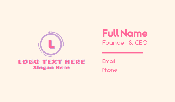 Cute Toddler Pastel Letter Business Card Design Image Preview