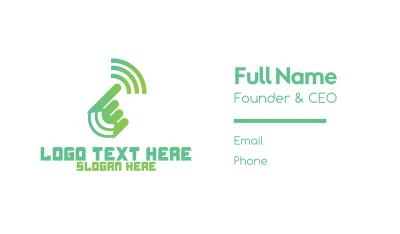Green Hand Signal Business Card Image Preview