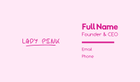 Pink Childish Wordmark Business Card Image Preview