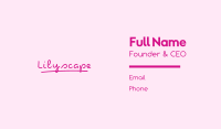 Pink Childish Wordmark Business Card Image Preview