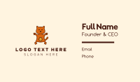 Happy Orange Cat  Business Card Design