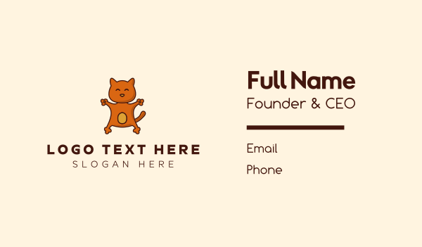 Happy Orange Cat  Business Card Design Image Preview