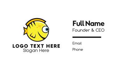 Round Yellow Fish Business Card Image Preview