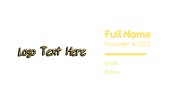 Yellow Handwritten Font Business Card Image Preview