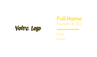 Yellow Handwritten Font Business Card Image Preview