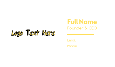 Yellow Handwritten Font Business Card Image Preview