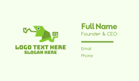 Green Origami Chameleon Business Card Image Preview