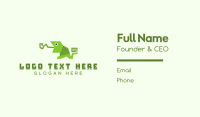 Green Origami Chameleon Business Card Image Preview