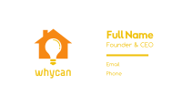 Orange House Bulb Business Card Image Preview