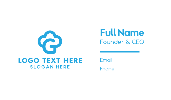 Blue Cloud G Business Card Design Image Preview