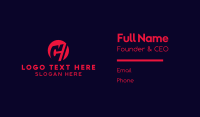 Red Circle Letter C  Business Card Design