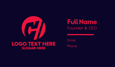 Red Circle Letter C  Business Card