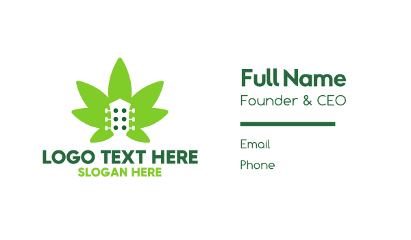 Cannabis Guitar  Business Card Design Image Preview
