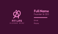 Pink Ribbon Knot Letter A Business Card Image Preview