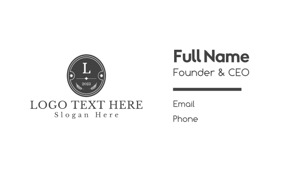 Classic Circle Badge Business Card Design Image Preview