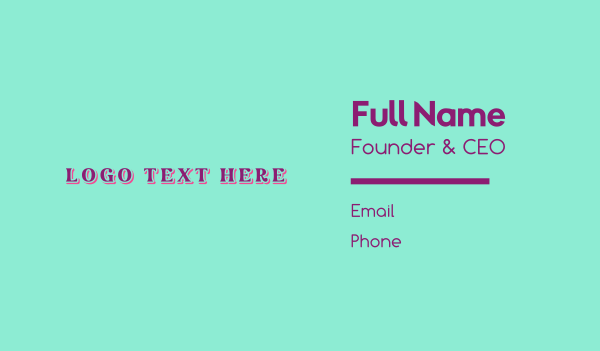 Teal & Pink Business Card Design Image Preview
