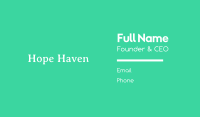 Fresh Green Serif Text Business Card Image Preview