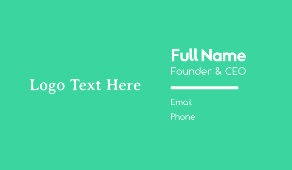 Fresh Green Serif Text Business Card Design Image Preview