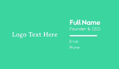 Fresh Green Serif Text Business Card Image Preview