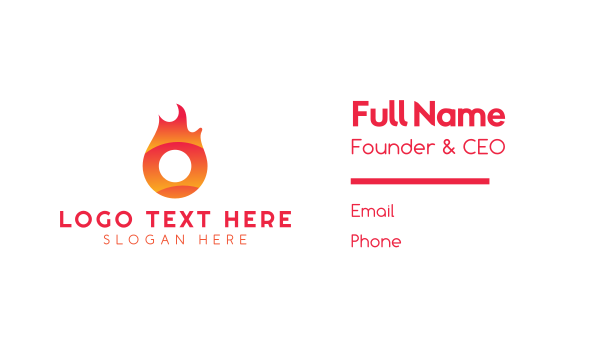 Flaming Ring Letter O Business Card Design Image Preview