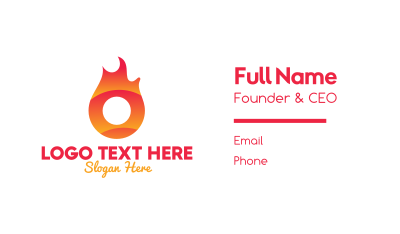 Flaming Ring Letter O Business Card