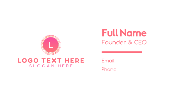 Pinkish Rounded Line Lettermark Business Card Design Image Preview