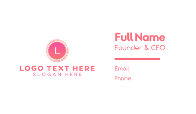Pinkish Rounded Line Lettermark Business Card Image Preview