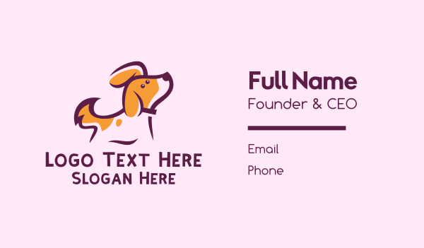 Cute Dotted Puppy Business Card Design Image Preview