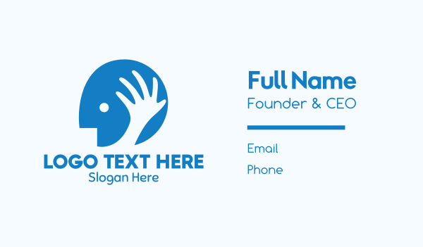 Blue Head Hand Business Card Design Image Preview