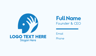 Blue Head Hand Business Card Image Preview