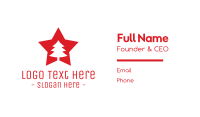 Red Tree Star Business Card Image Preview