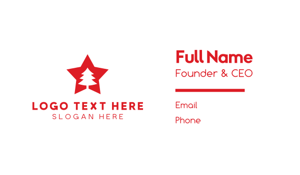 Red Tree Star Business Card Design Image Preview