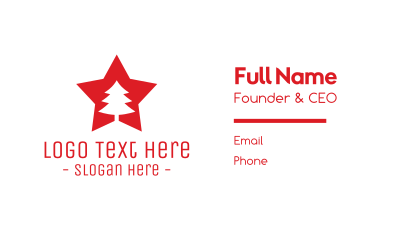 Red Tree Star Business Card