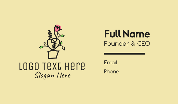 Flower Pot Outline Business Card Design Image Preview