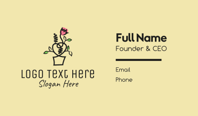 Flower Pot Outline Business Card Image Preview