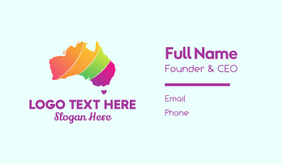 Colorful Australia Map Business Card