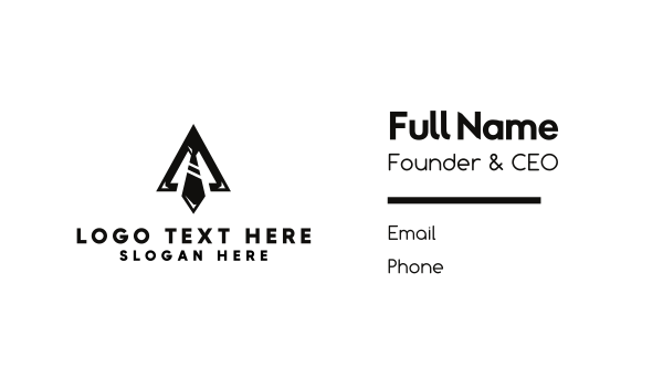 Black Triangle Tie Business Card Design Image Preview