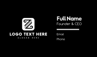 Curved Letter Z Business Card Image Preview