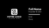 Curved Letter Z Business Card Image Preview