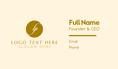 Gold L & P Monogram  Business Card Image Preview